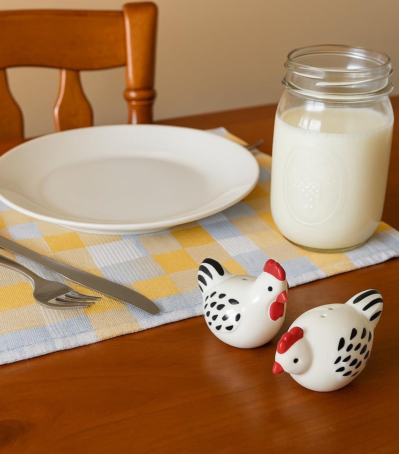 The Bridge Collection Ceramic Farmhouse Salt & Pepper Shaker Set (Chickens) - Image 4